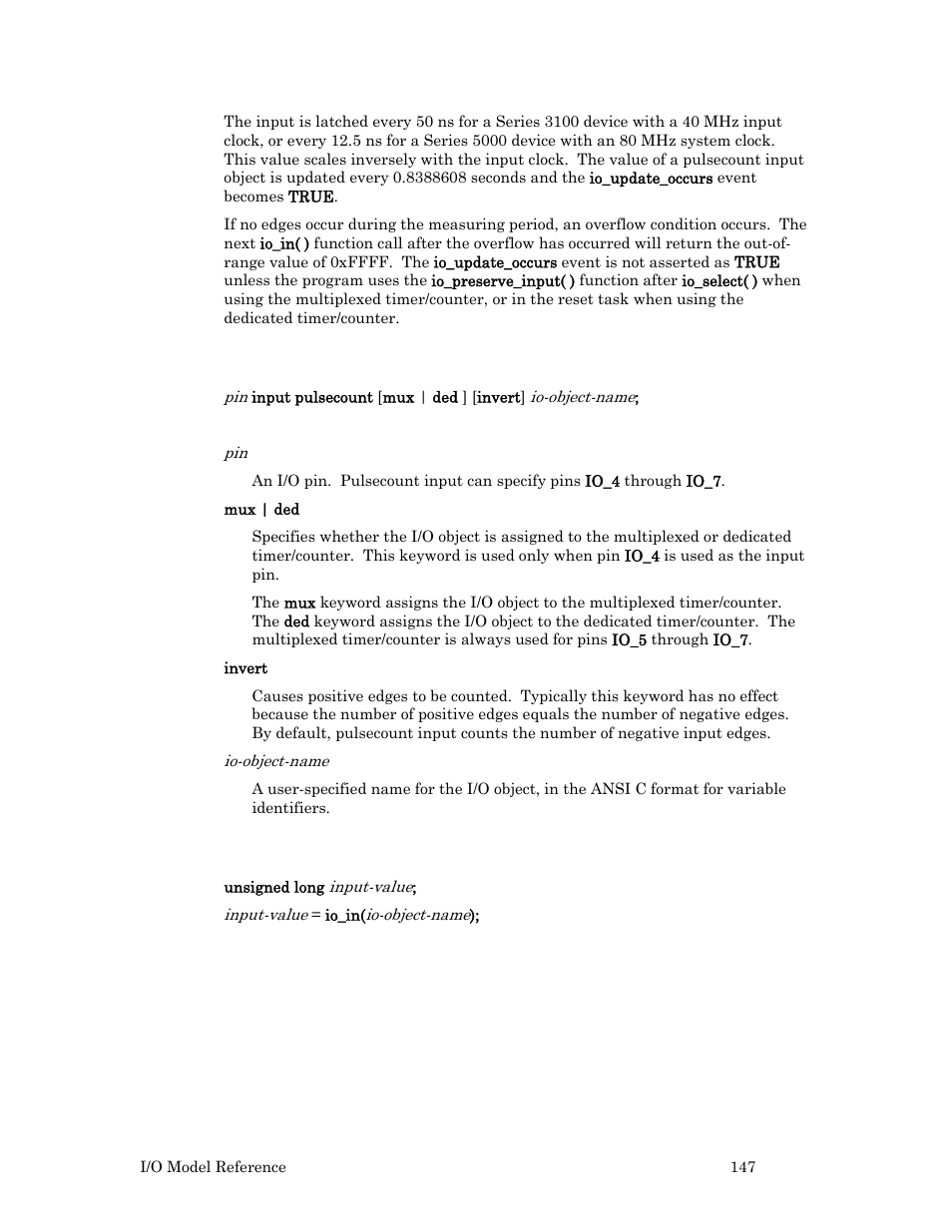 Syntax, Usage, Example | Echelon I/O Model Reference for Smart Transceivers and Neuron Chips User Manual | Page 157 / 209