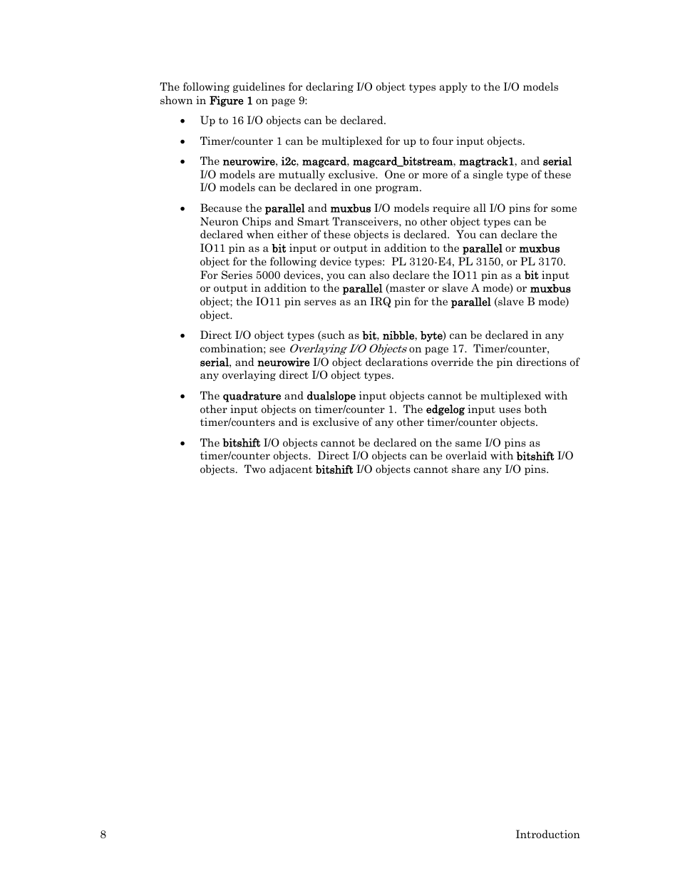 Echelon I/O Model Reference for Smart Transceivers and Neuron Chips User Manual | Page 18 / 209