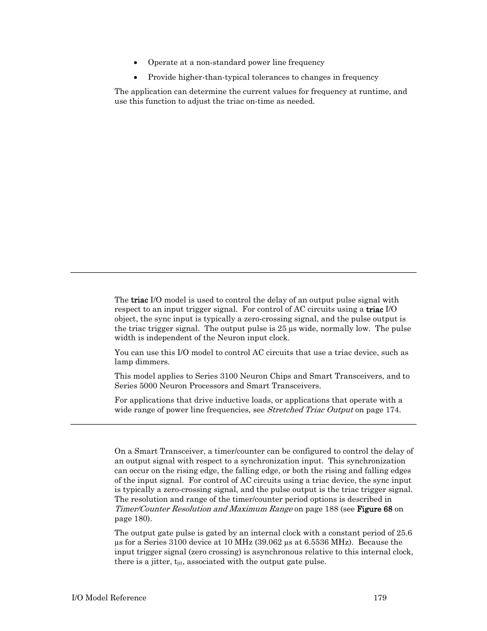 Triac output, Hardware considerations, Example | Echelon I/O Model Reference for Smart Transceivers and Neuron Chips User Manual | Page 189 / 209