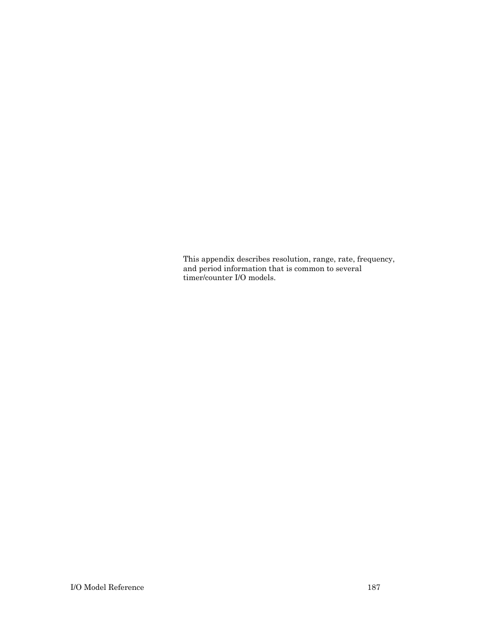 A. timer/counter periods and resolution, Timer/counter periods and resolution, 187, for a | Echelon I/O Model Reference for Smart Transceivers and Neuron Chips User Manual | Page 197 / 209