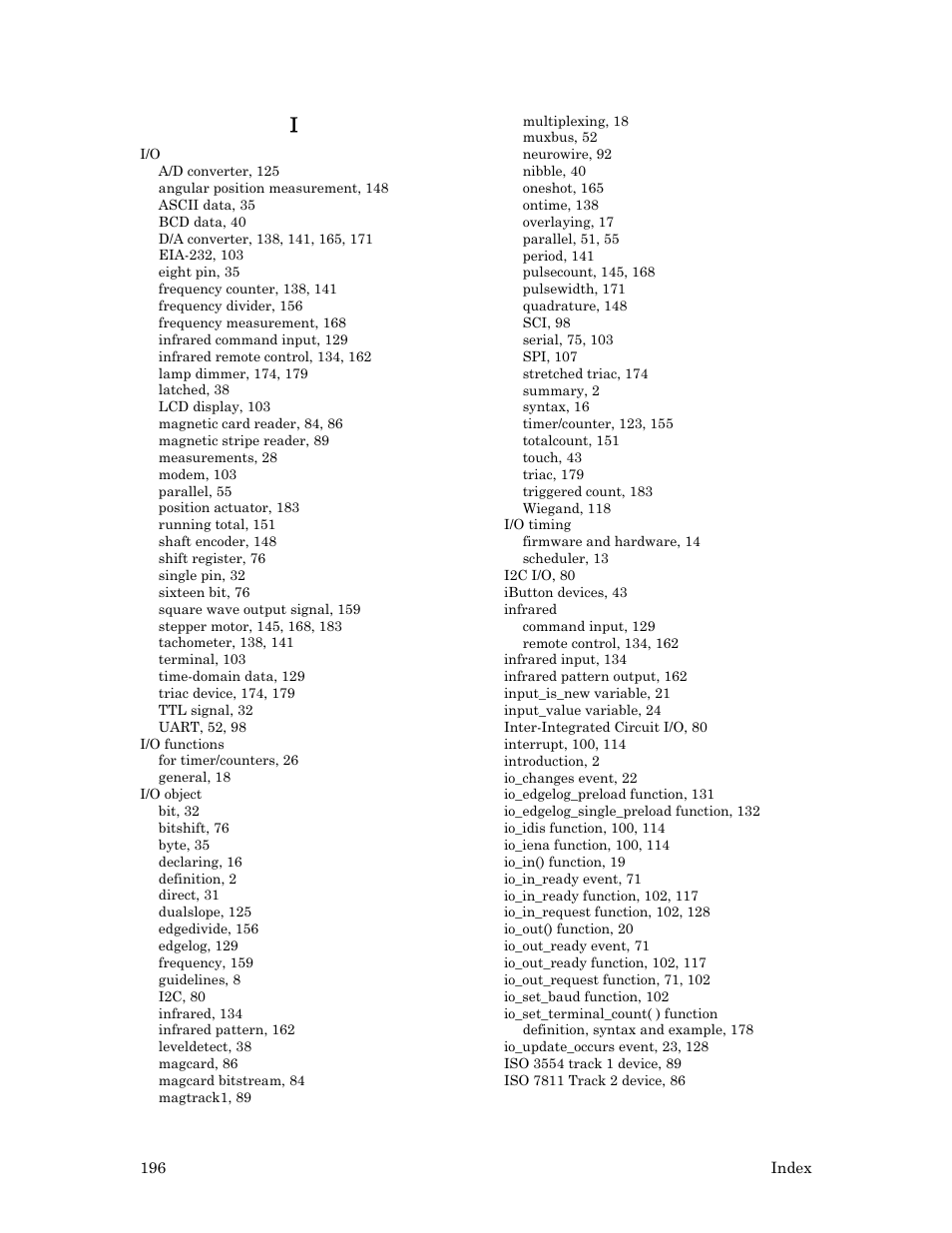 Echelon I/O Model Reference for Smart Transceivers and Neuron Chips User Manual | Page 206 / 209