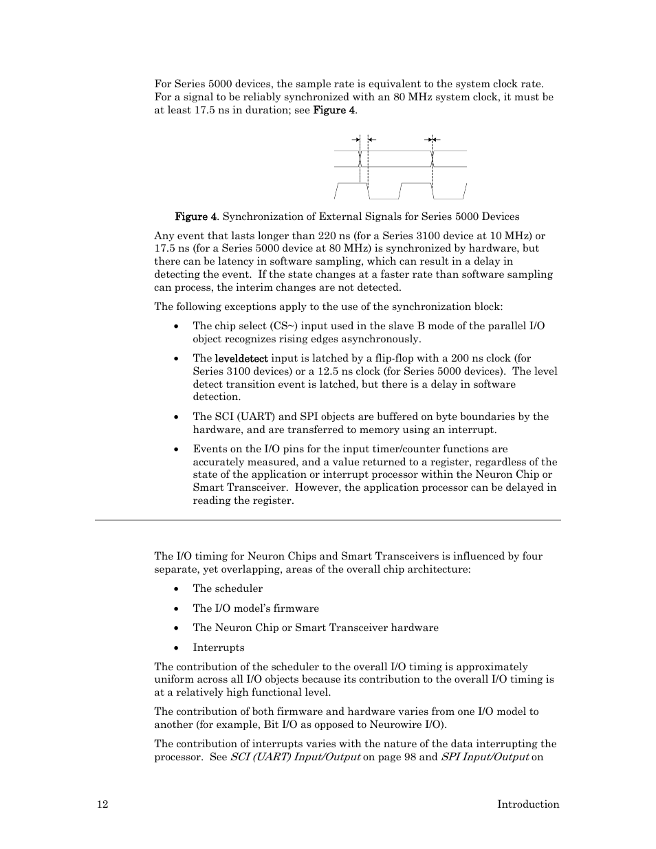 I/o timing issues | Echelon I/O Model Reference for Smart Transceivers and Neuron Chips User Manual | Page 22 / 209