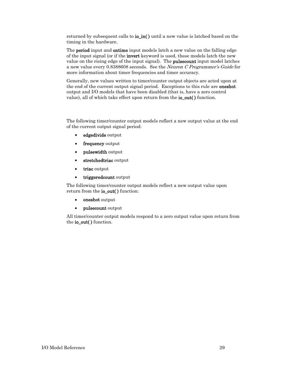 Output models | Echelon I/O Model Reference for Smart Transceivers and Neuron Chips User Manual | Page 39 / 209