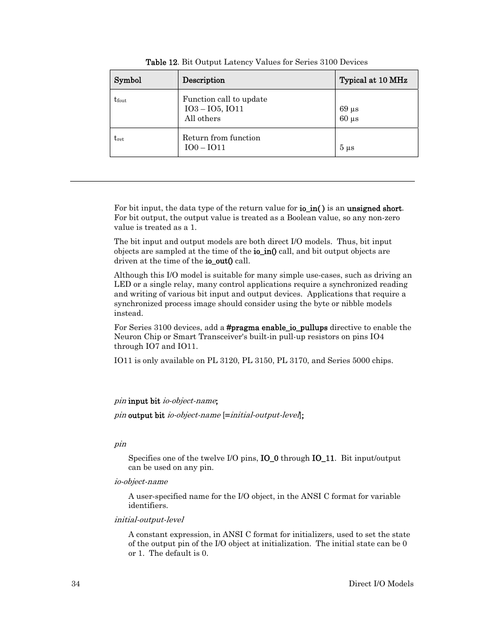 Programming considerations, Syntax | Echelon I/O Model Reference for Smart Transceivers and Neuron Chips User Manual | Page 44 / 209