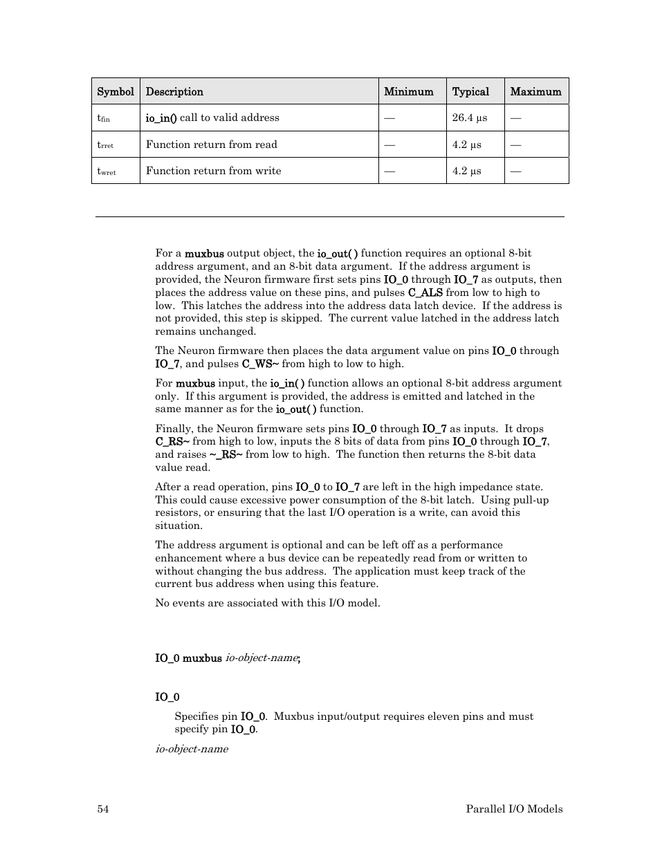 Programming considerations, Syntax | Echelon I/O Model Reference for Smart Transceivers and Neuron Chips User Manual | Page 64 / 209