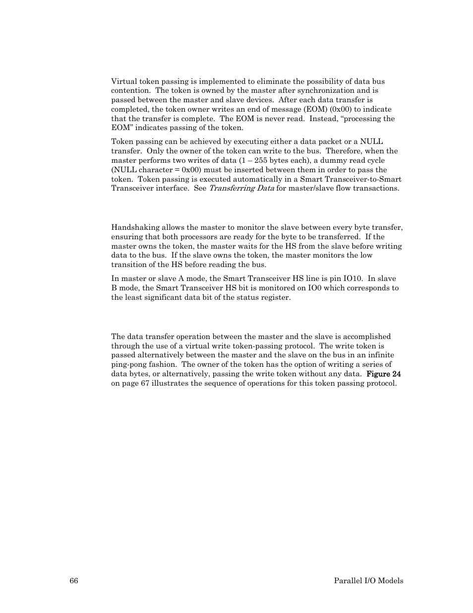 Token passing, Handshaking, Transferring data | Echelon I/O Model Reference for Smart Transceivers and Neuron Chips User Manual | Page 76 / 209