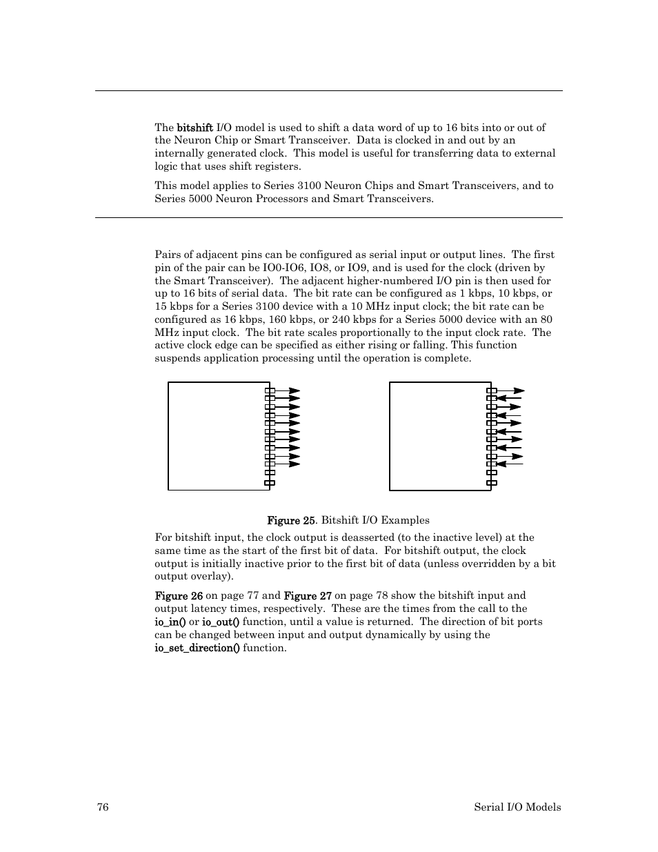 Bitshift input/output, Hardware considerations | Echelon I/O Model Reference for Smart Transceivers and Neuron Chips User Manual | Page 86 / 209