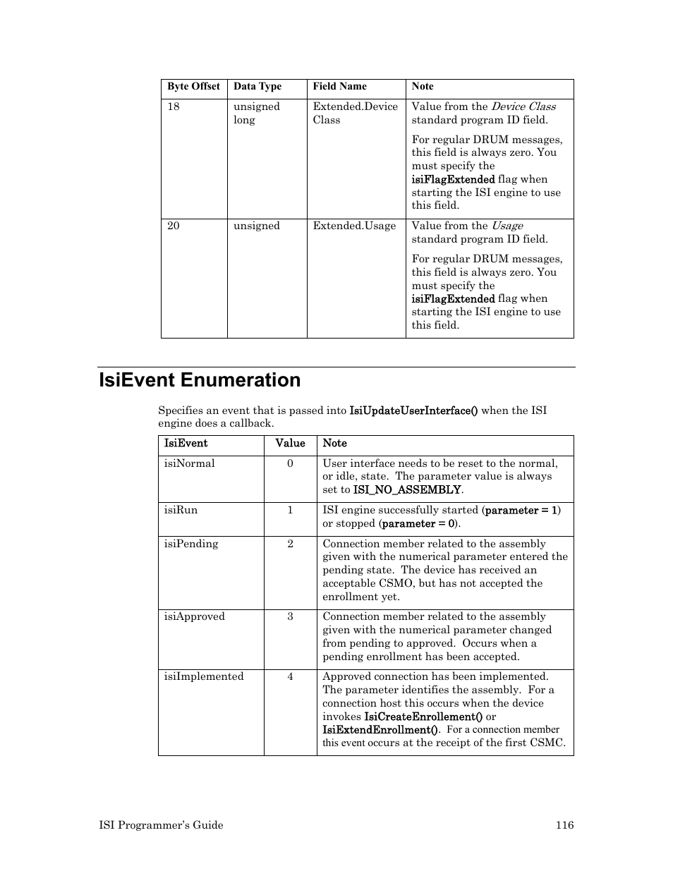 Isievent enumeration | Echelon ISI User Manual | Page 118 / 159