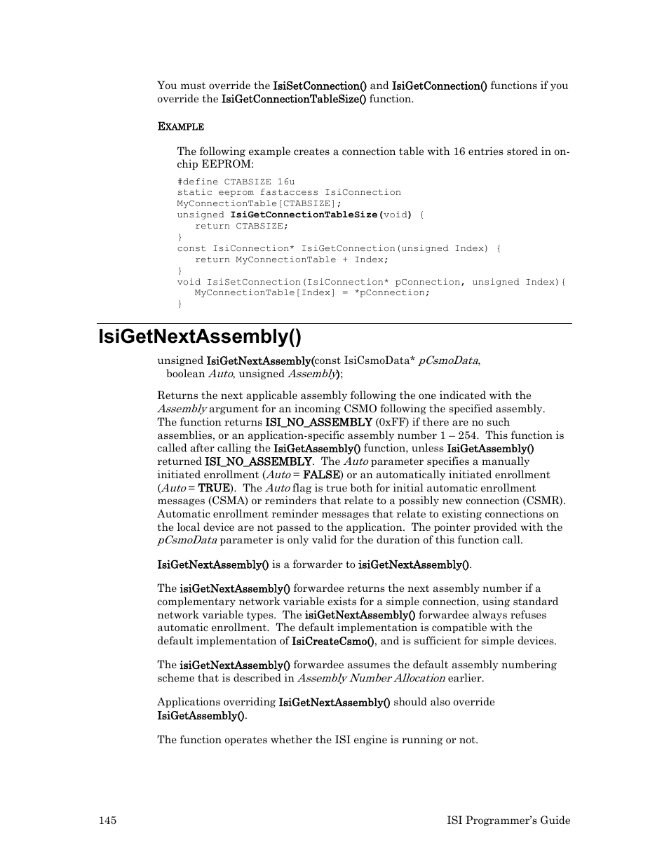 Isigetnextassembly() | Echelon ISI User Manual | Page 147 / 159