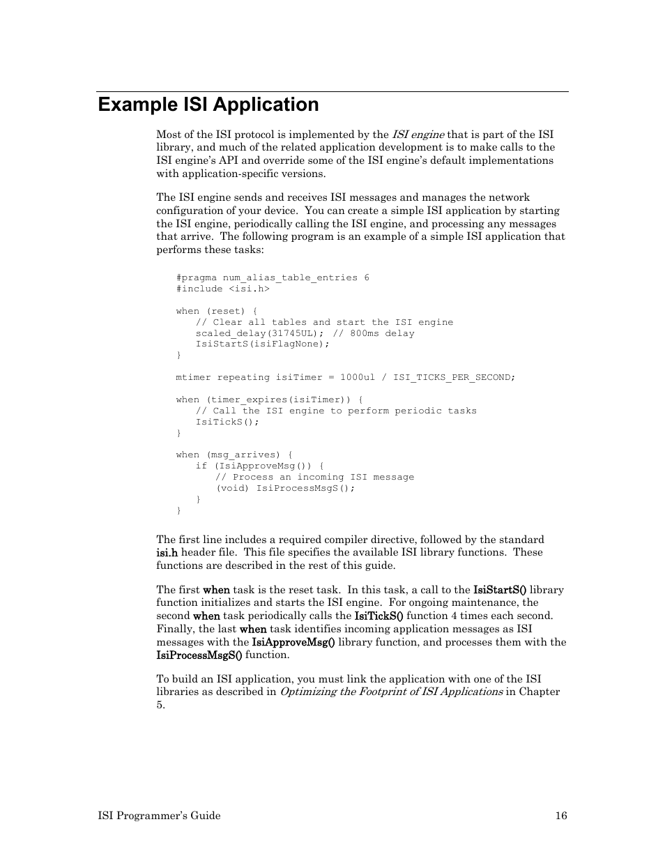 Example isi application | Echelon ISI User Manual | Page 18 / 159