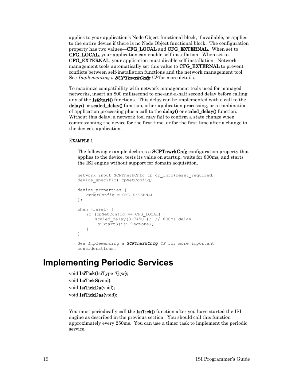 Implementing periodic services | Echelon ISI User Manual | Page 21 / 159