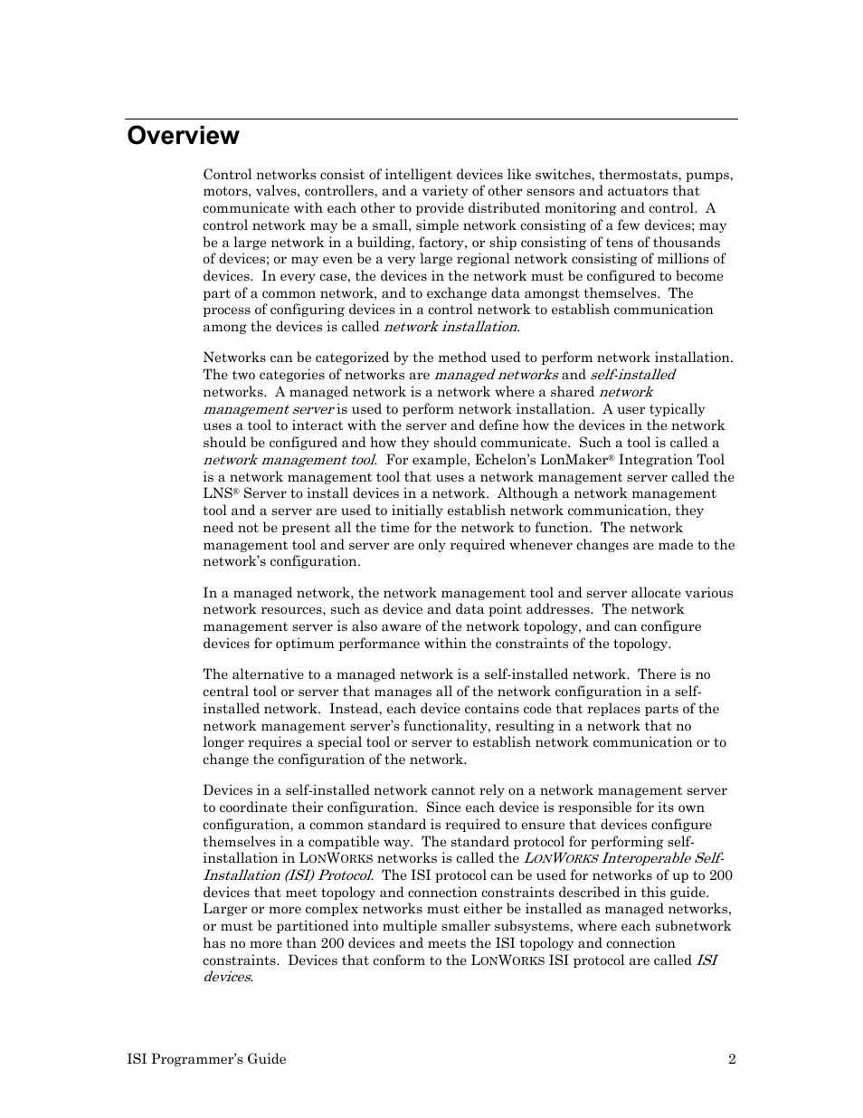 Overview | Echelon ISI User Manual | Page 4 / 159