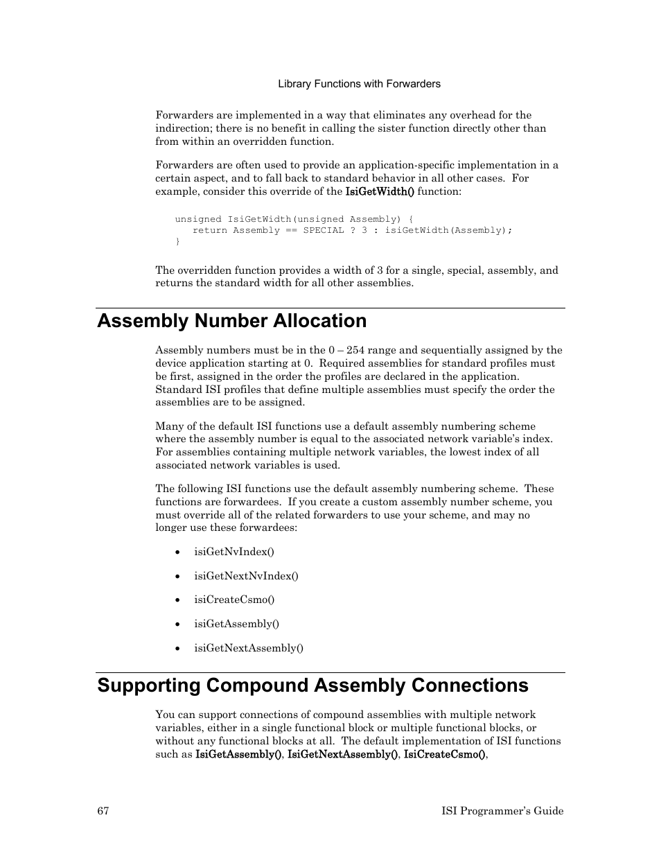 Assembly number allocation, Supporting compound assembly connections | Echelon ISI User Manual | Page 69 / 159