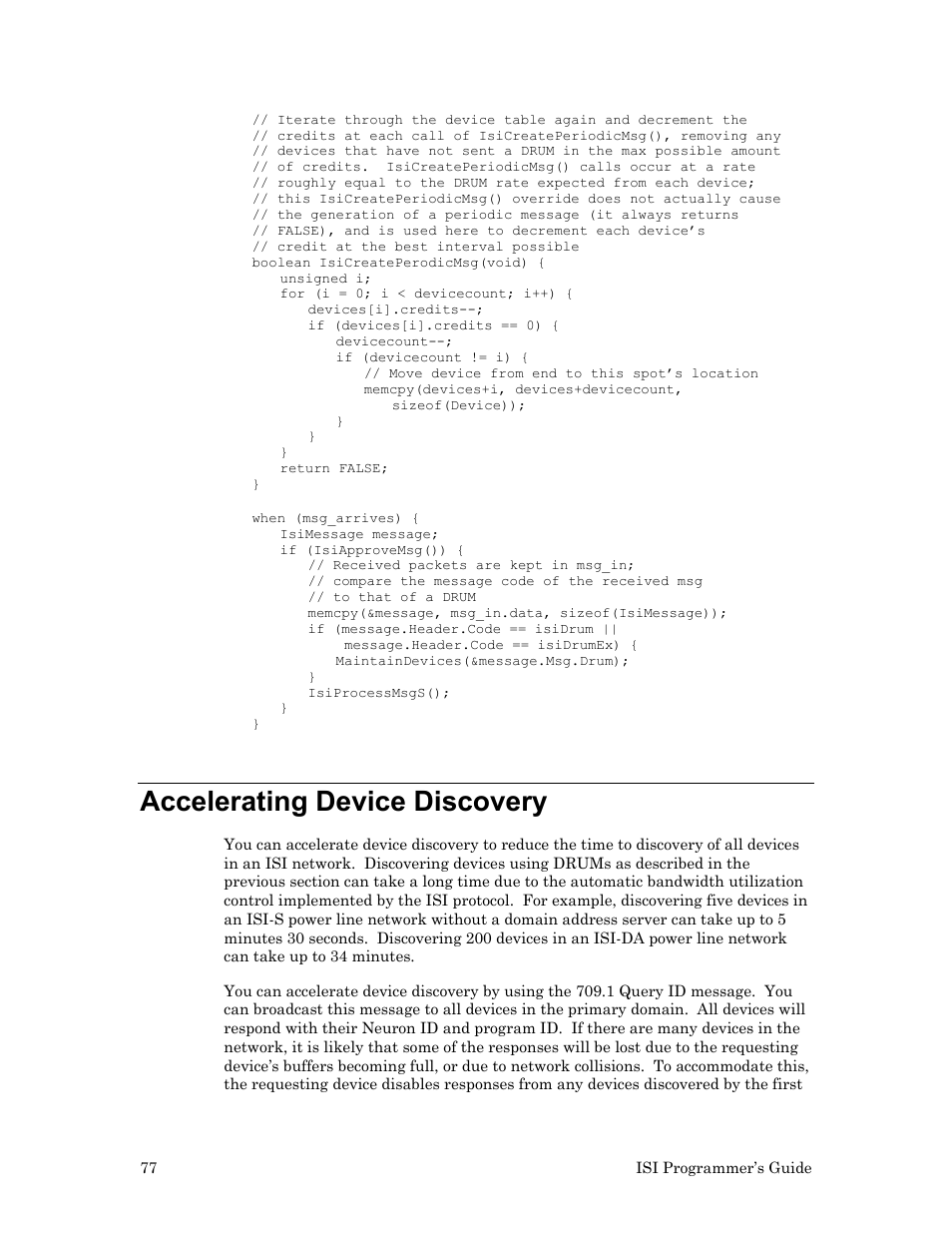 Accelerating device discovery | Echelon ISI User Manual | Page 79 / 159