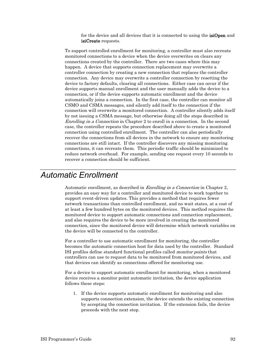 Automatic enrollment | Echelon ISI User Manual | Page 94 / 159