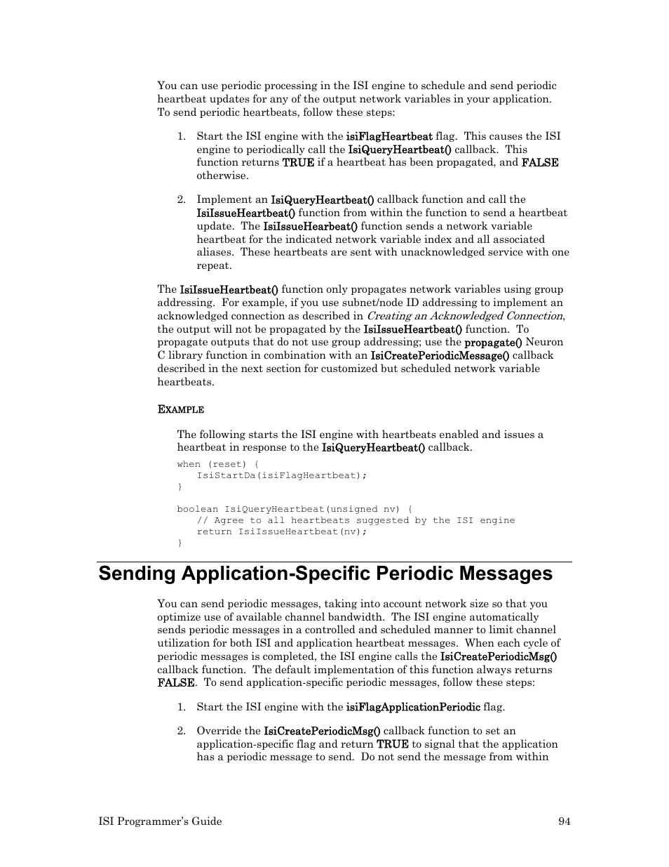 Sending application-specific periodic messages | Echelon ISI User Manual | Page 96 / 159