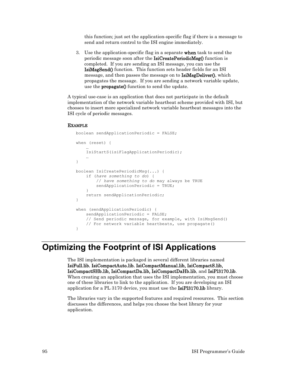 Optimizing the footprint of isi applications | Echelon ISI User Manual | Page 97 / 159