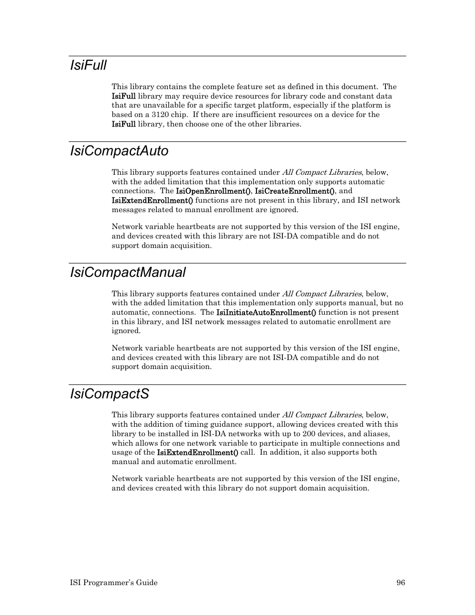 Isifull, Isicompactauto, Isicompactmanual | Isicompacts | Echelon ISI User Manual | Page 98 / 159