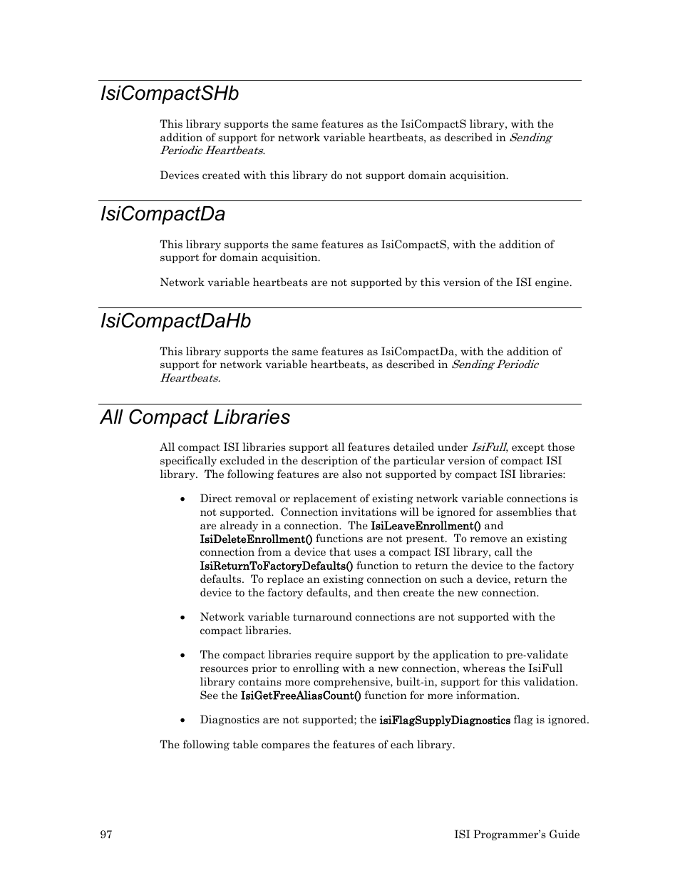 Isicompactshb, Isicompactda, Isicompactdahb | All compact libraries | Echelon ISI User Manual | Page 99 / 159