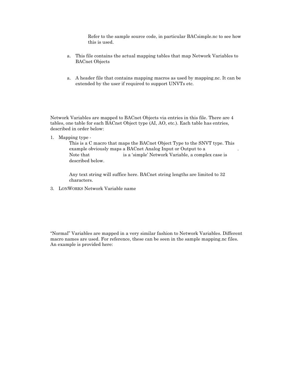 Mapping bacnet objects to network variables, Mapping bacnet objects to non-network variables | Echelon IzoT BACnet Developes User Manual | Page 17 / 32