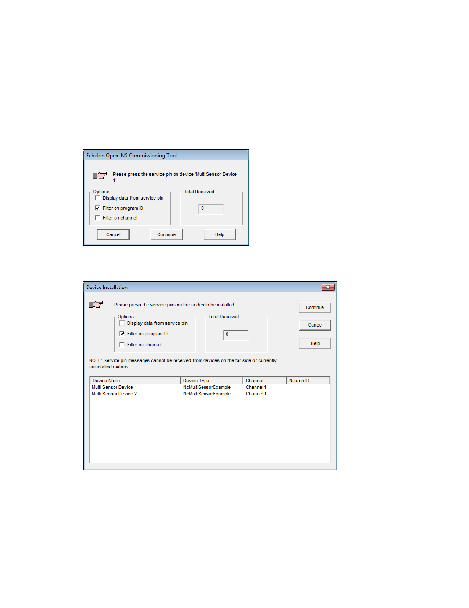 Using the service pin method | Echelon IzoT Commissioning Tool User Manual | Page 173 / 395