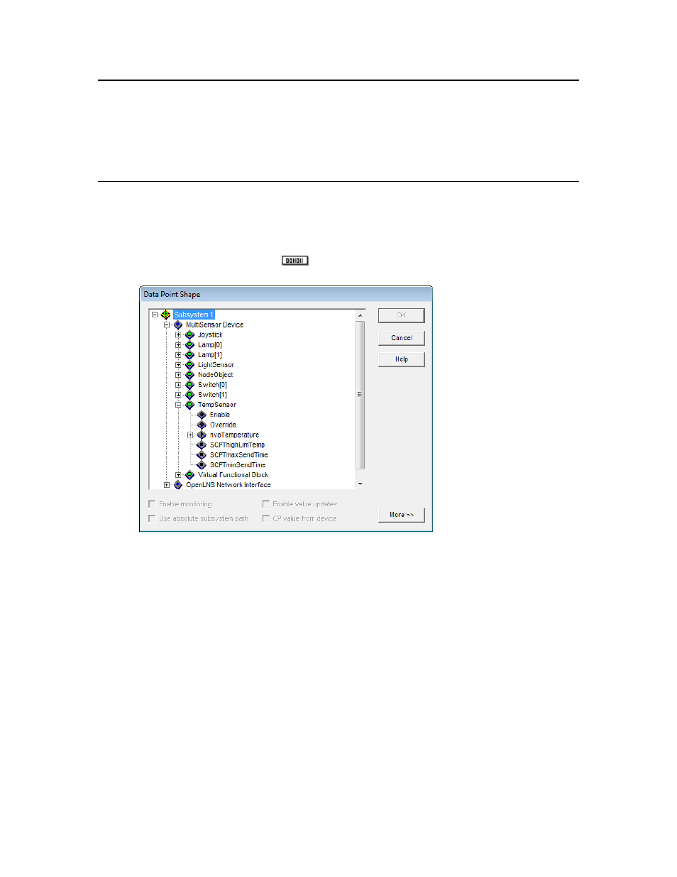 Using data point smartshapes, Adding and monitoring a data point smartshape | Echelon IzoT Commissioning Tool User Manual | Page 200 / 395