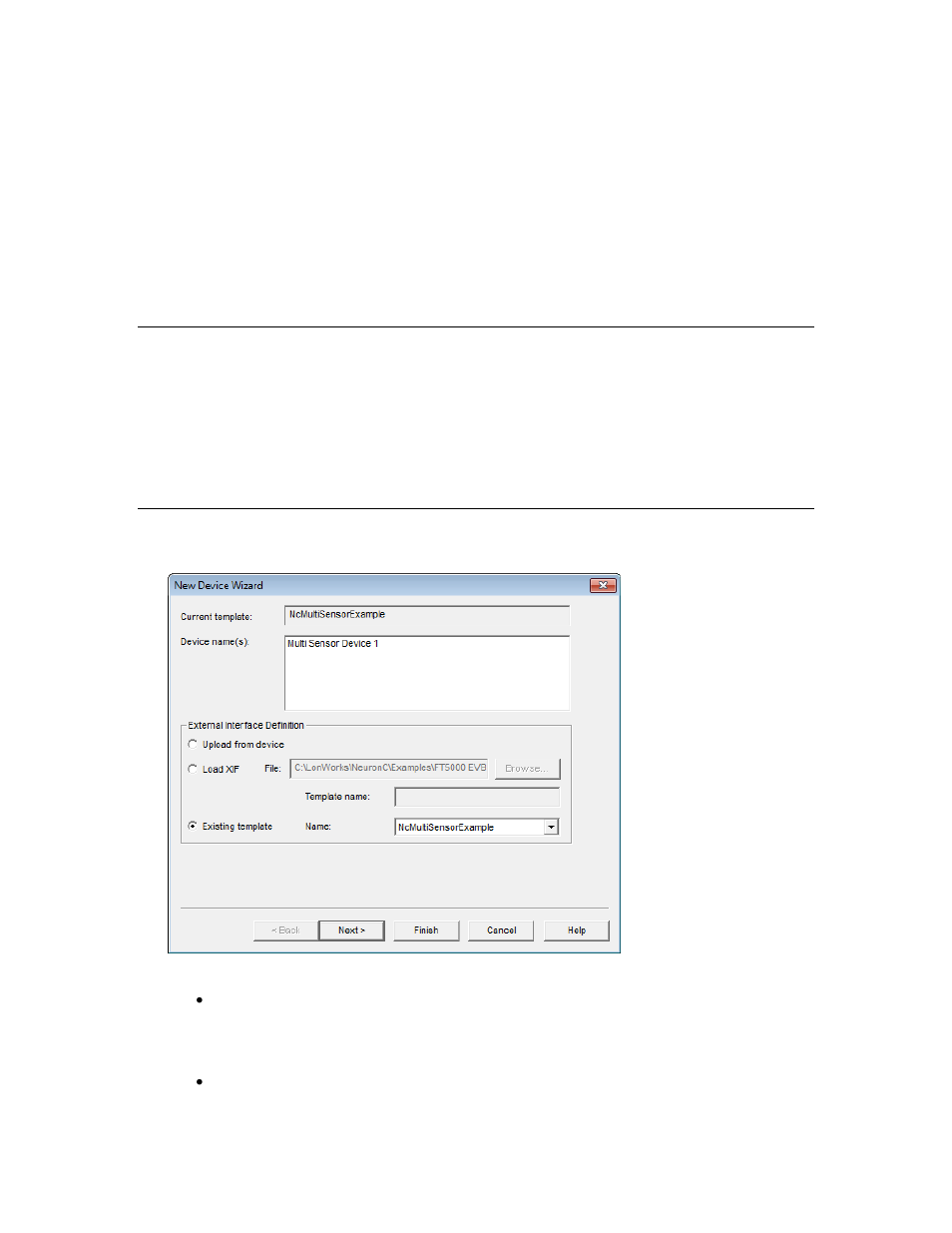 Selecting the devices to load, Selecting or creating a device template | Echelon IzoT Commissioning Tool User Manual | Page 215 / 395