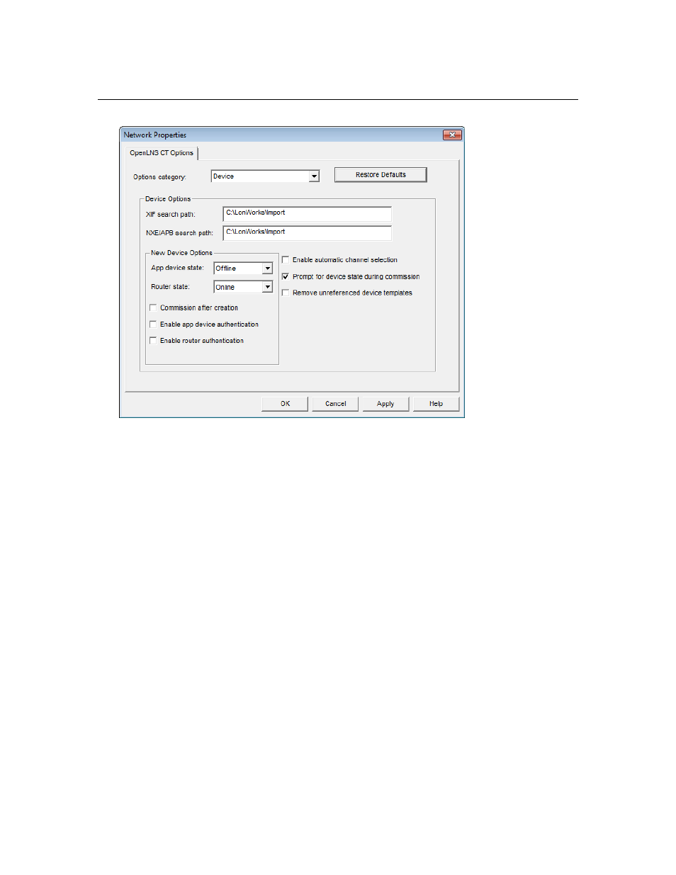 Device options | Echelon IzoT Commissioning Tool User Manual | Page 342 / 395