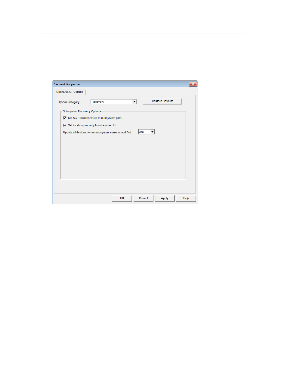 Recovery options | Echelon IzoT Commissioning Tool User Manual | Page 357 / 395