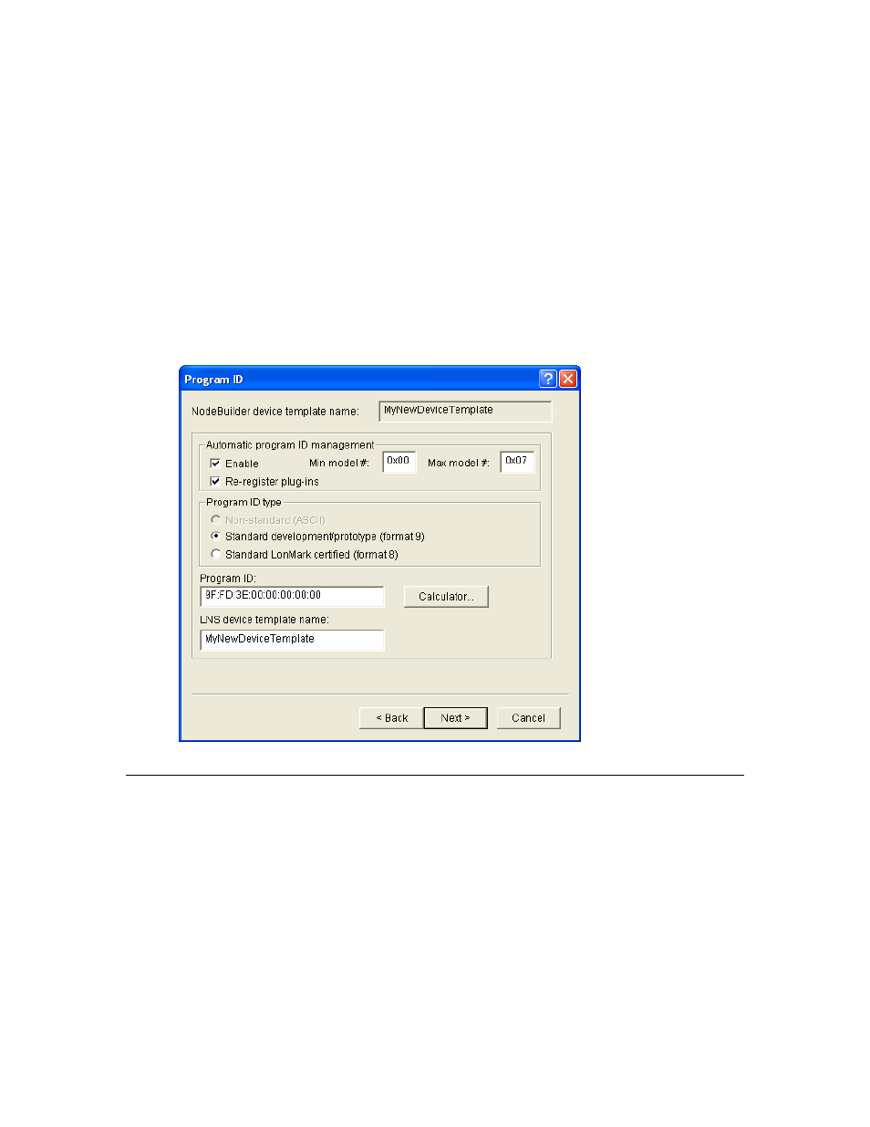Specifying the program id | Echelon IzoT NodeBuilder User Manual | Page 105 / 291