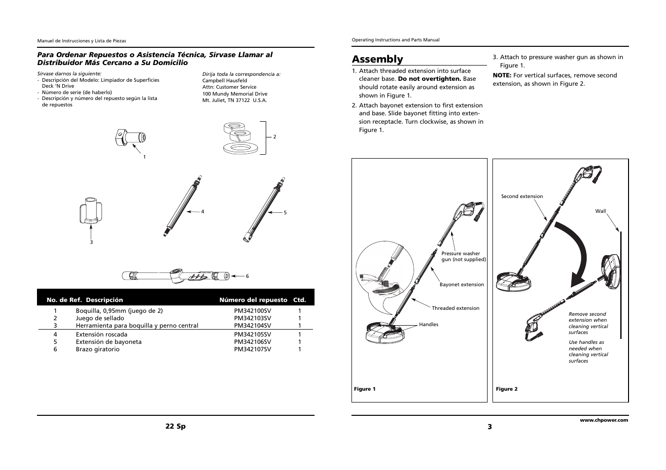 Assembly | Campbell Hausfeld DECK `N DRIVE IN465300AV User Manual | Page 3 / 12