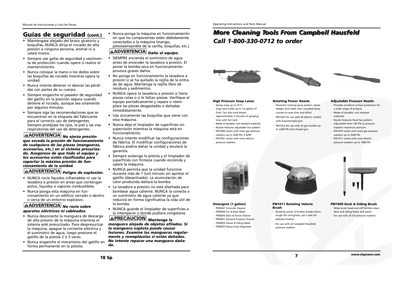 Guías de seguridad, Precaucion | Campbell Hausfeld DECK `N DRIVE IN465300AV User Manual | Page 7 / 12