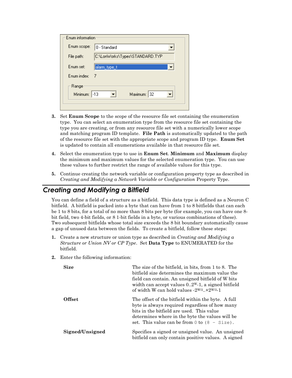 Creating and modifying a bitfield | Echelon IzoT Resource Editos User Manual | Page 41 / 90