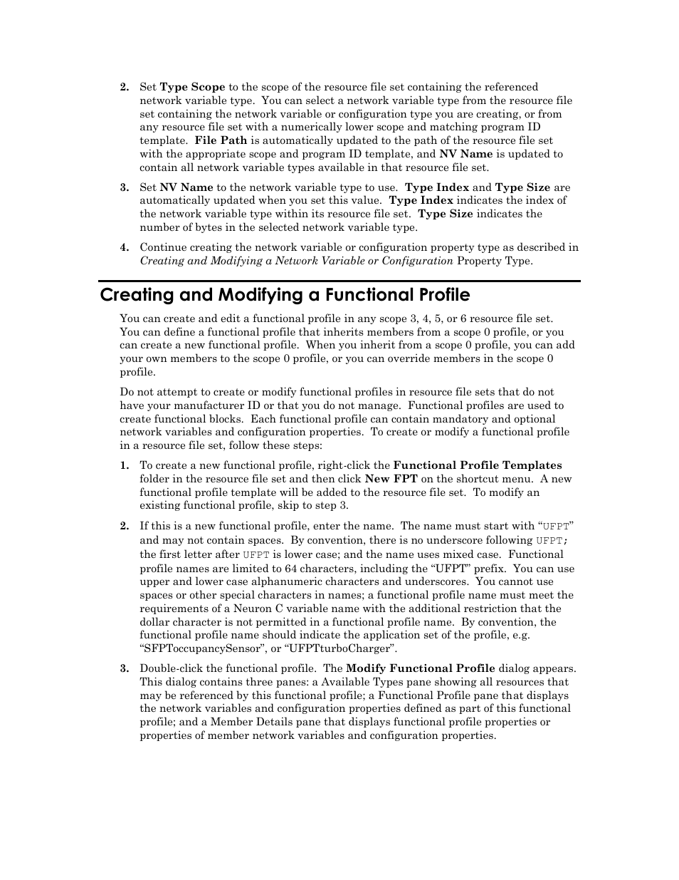 Creating and modifying a functional profile | Echelon IzoT Resource Editos User Manual | Page 43 / 90