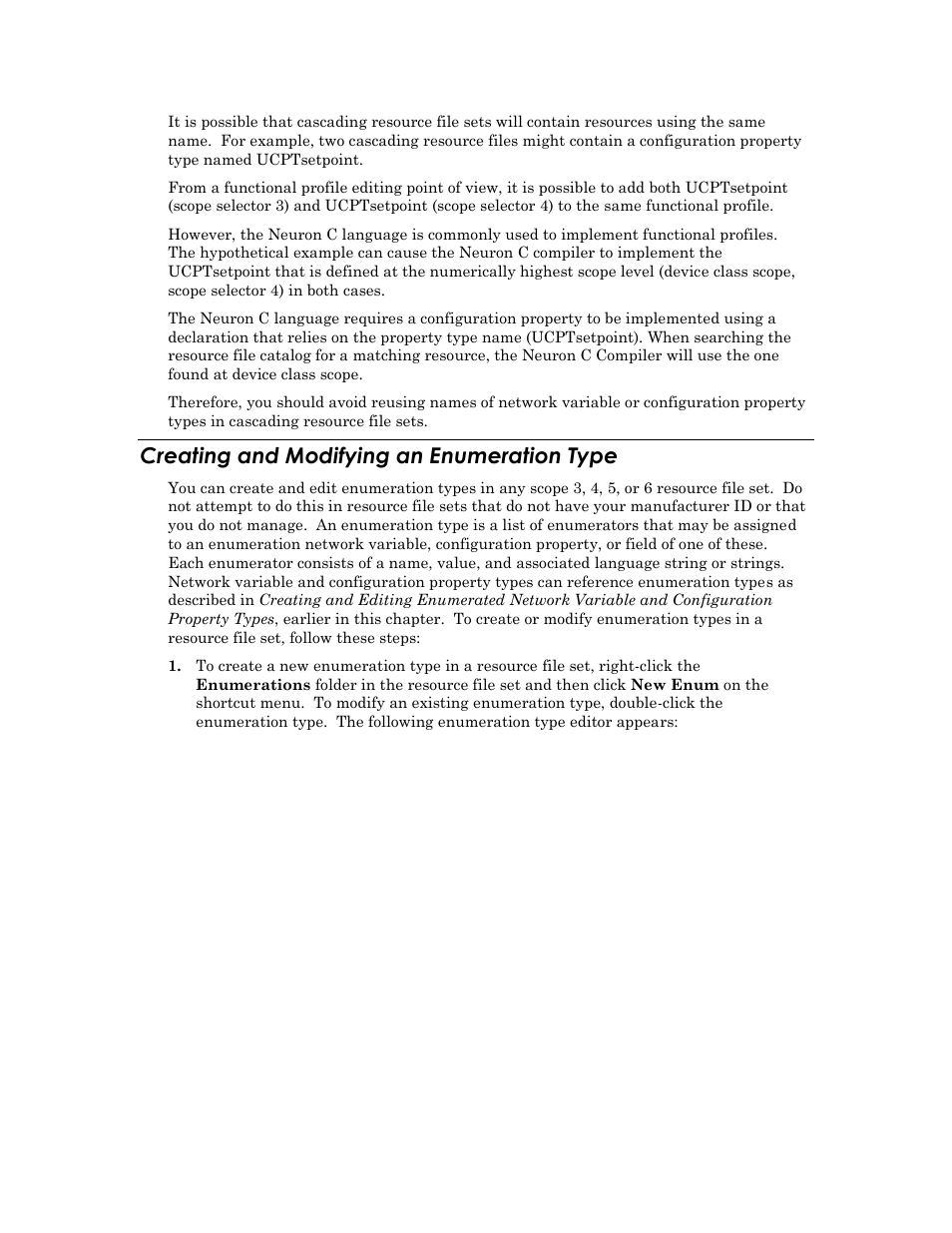 Creating and modifying an enumeration type | Echelon IzoT Resource Editos User Manual | Page 53 / 90