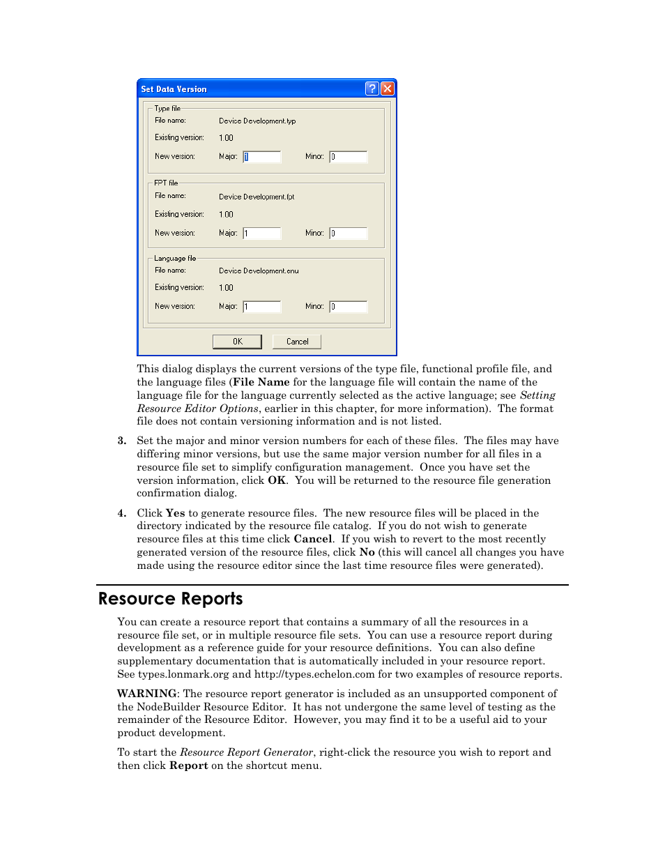 Resource reports | Echelon IzoT Resource Editos User Manual | Page 79 / 90