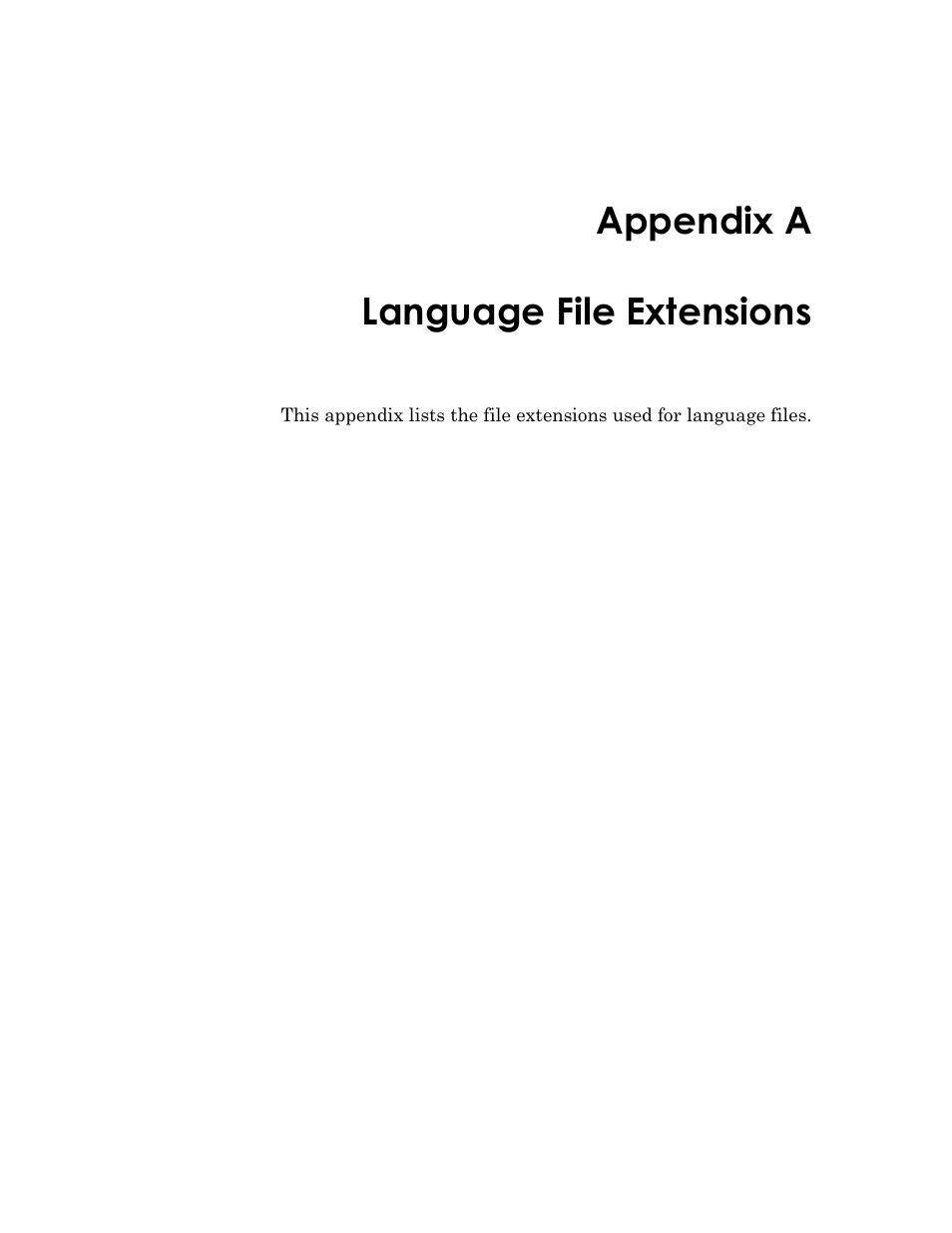 Appendix a, Appendix a language file extensions | Echelon IzoT Resource Editos User Manual | Page 81 / 90