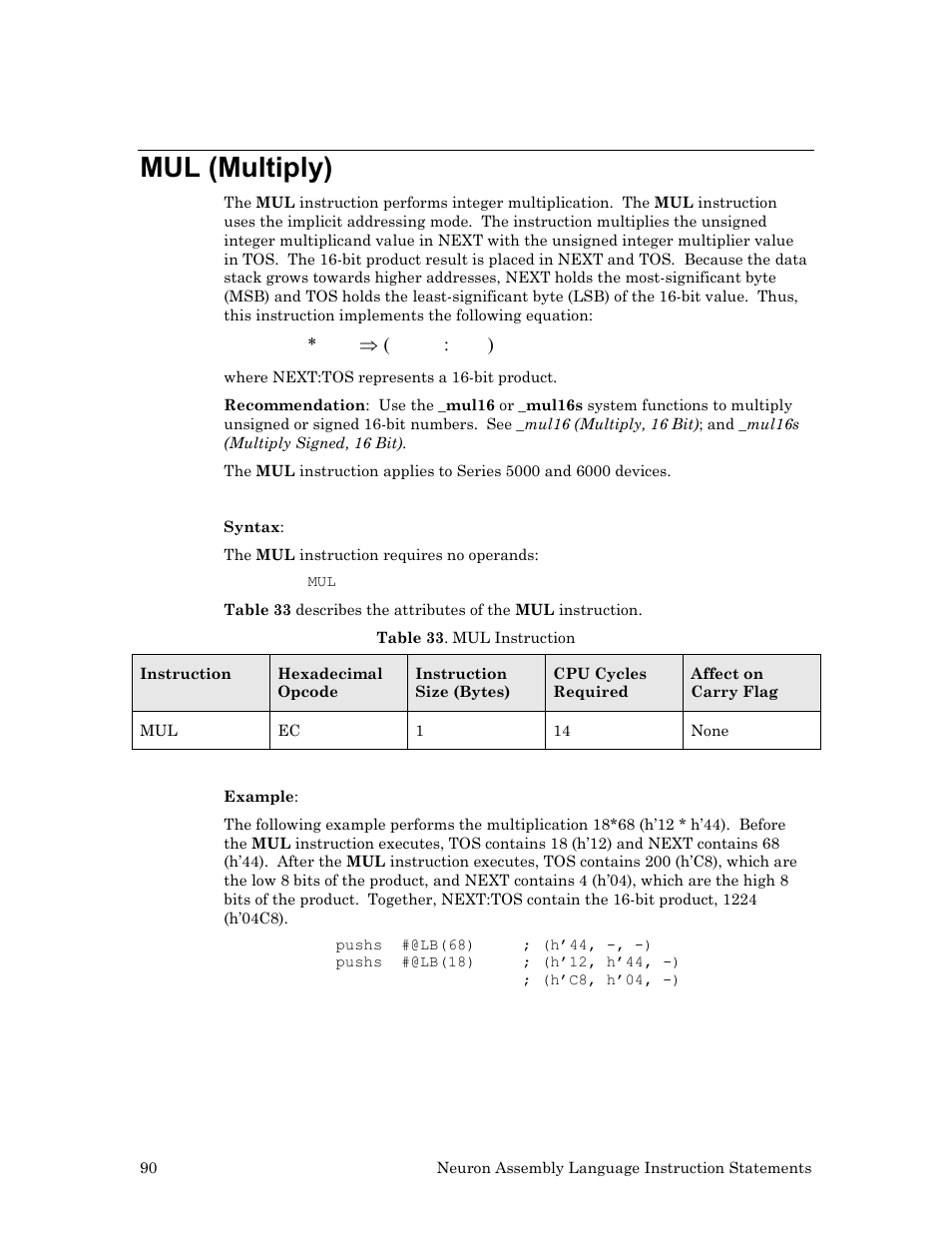 Mul (multiply) | Echelon Neuron User Manual | Page 100 / 237