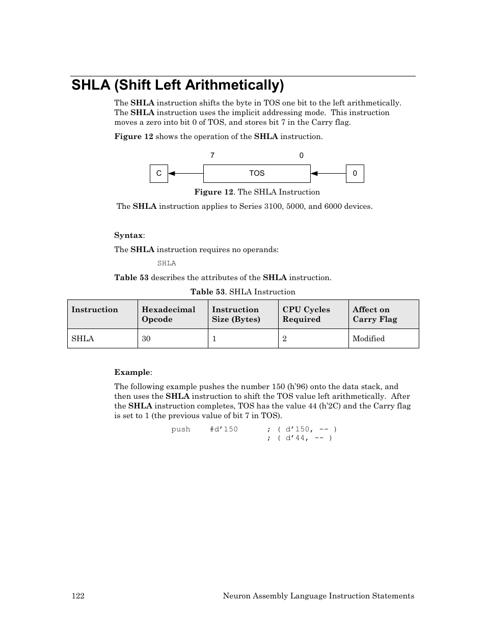 Shla (shift left arithmetically) | Echelon Neuron User Manual | Page 132 / 237