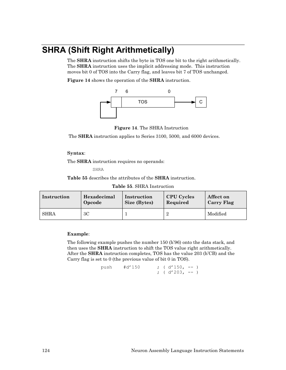 Shra (shift right arithmetically) | Echelon Neuron User Manual | Page 134 / 237