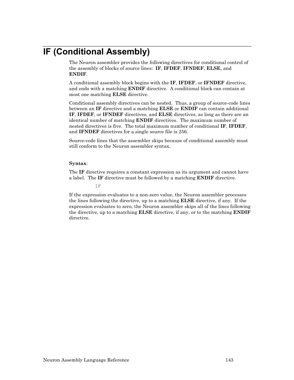 If (conditional assembly) | Echelon Neuron User Manual | Page 153 / 237