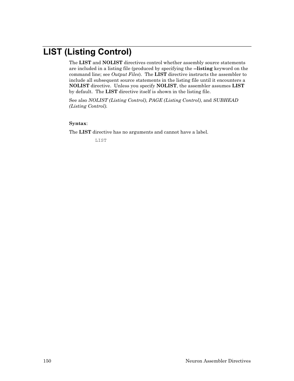 List (listing control) | Echelon Neuron User Manual | Page 160 / 237