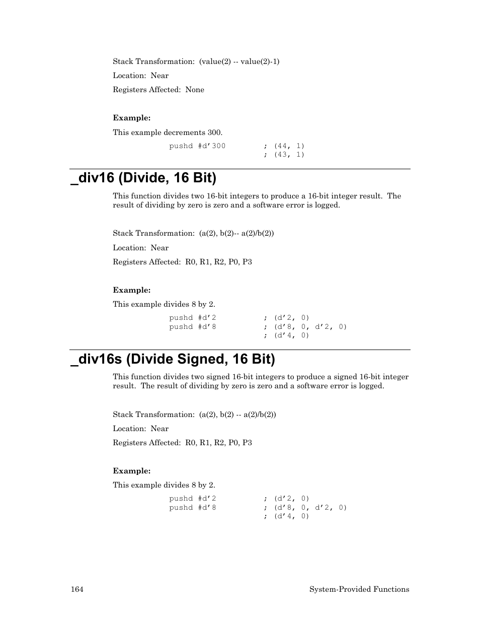 Div16 (divide, 16 bit), Div16s (divide signed, 16 bit), Bit) | Echelon Neuron User Manual | Page 174 / 237