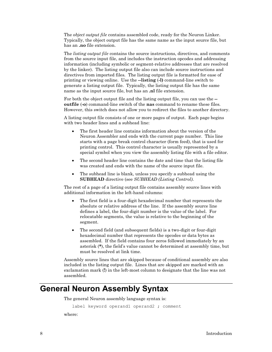 General neuron assembly syntax | Echelon Neuron User Manual | Page 18 / 237