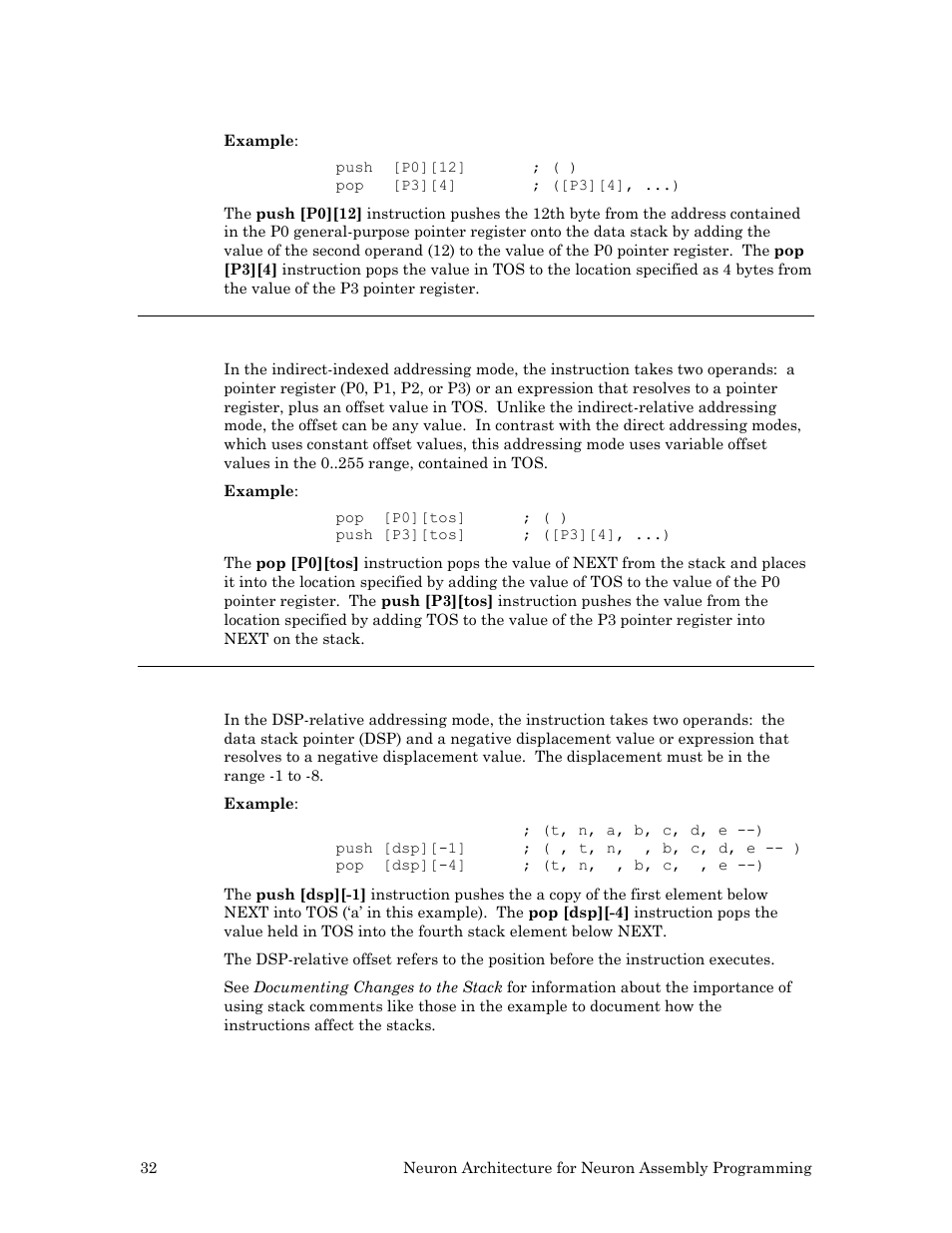 Indirect indexed, Dsp relative | Echelon Neuron User Manual | Page 42 / 237