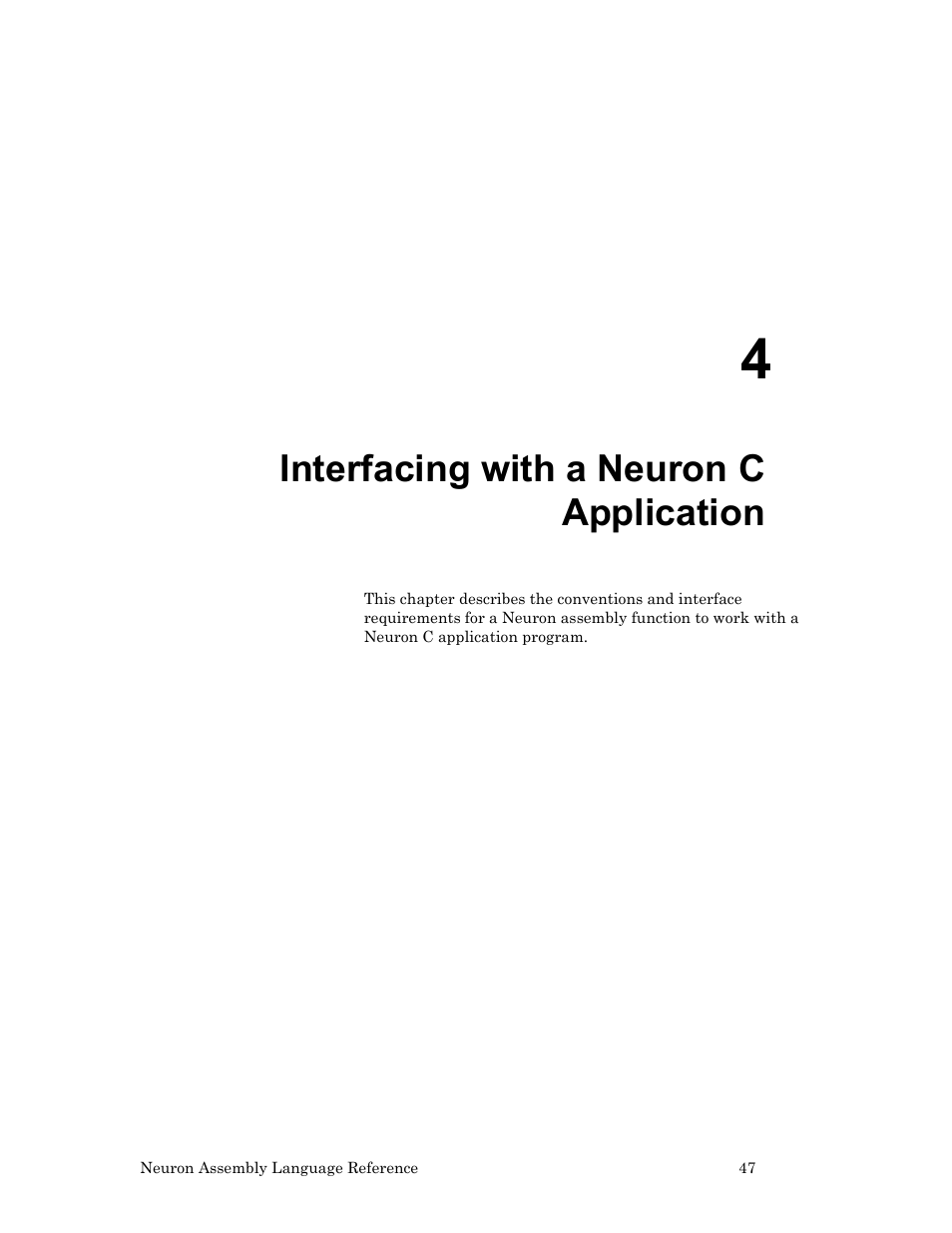 Interfacing with a neuron c application, 4, interfacing with a neuron c application | Echelon Neuron User Manual | Page 57 / 237
