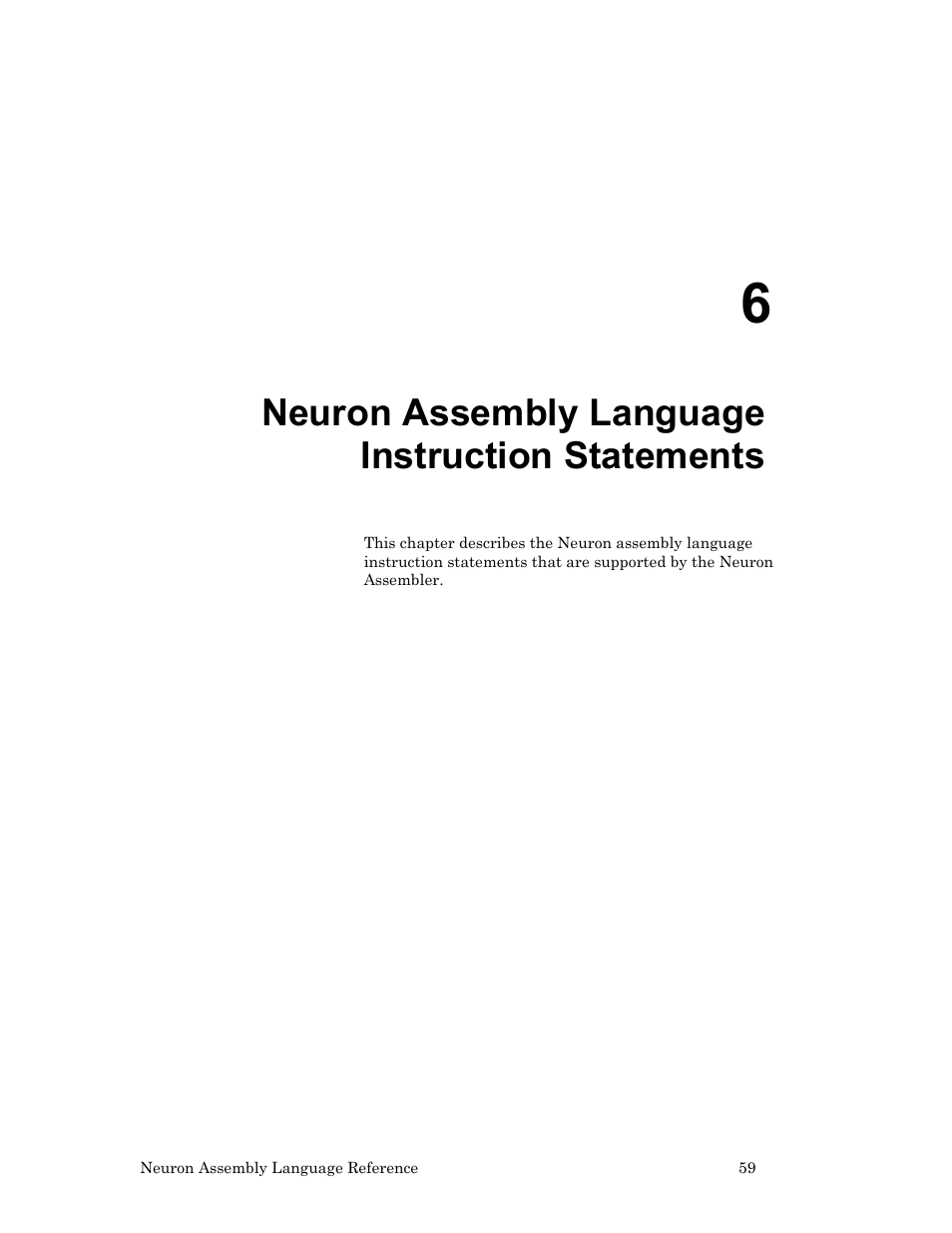 Neuron assembly language instruction statements, 6, neuron assembly language instruction statements | Echelon Neuron User Manual | Page 69 / 237