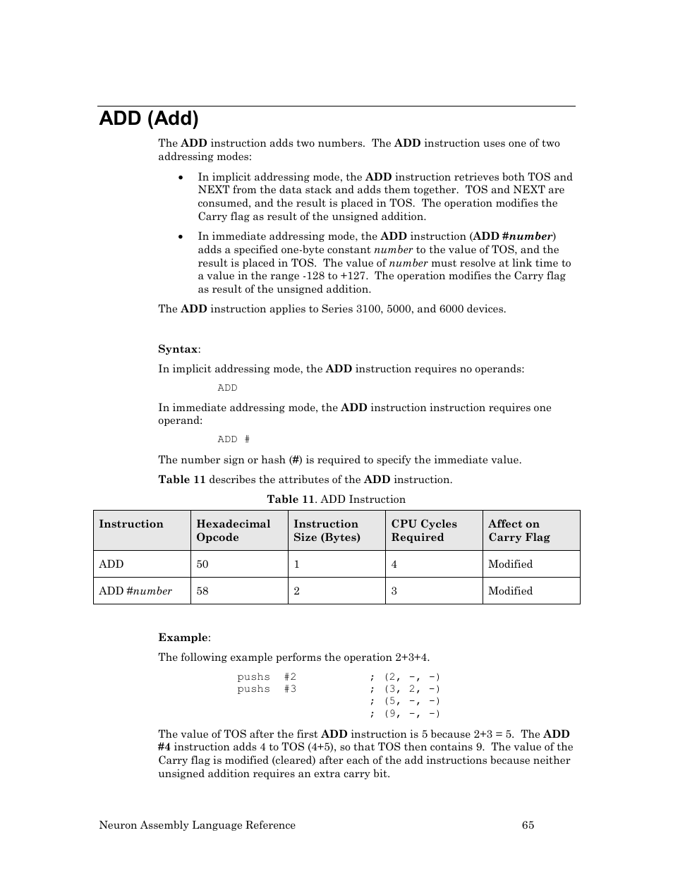 Add (add) | Echelon Neuron User Manual | Page 75 / 237