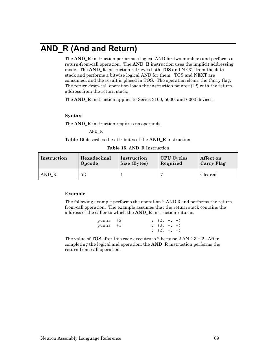 And_r (and and return) | Echelon Neuron User Manual | Page 79 / 237