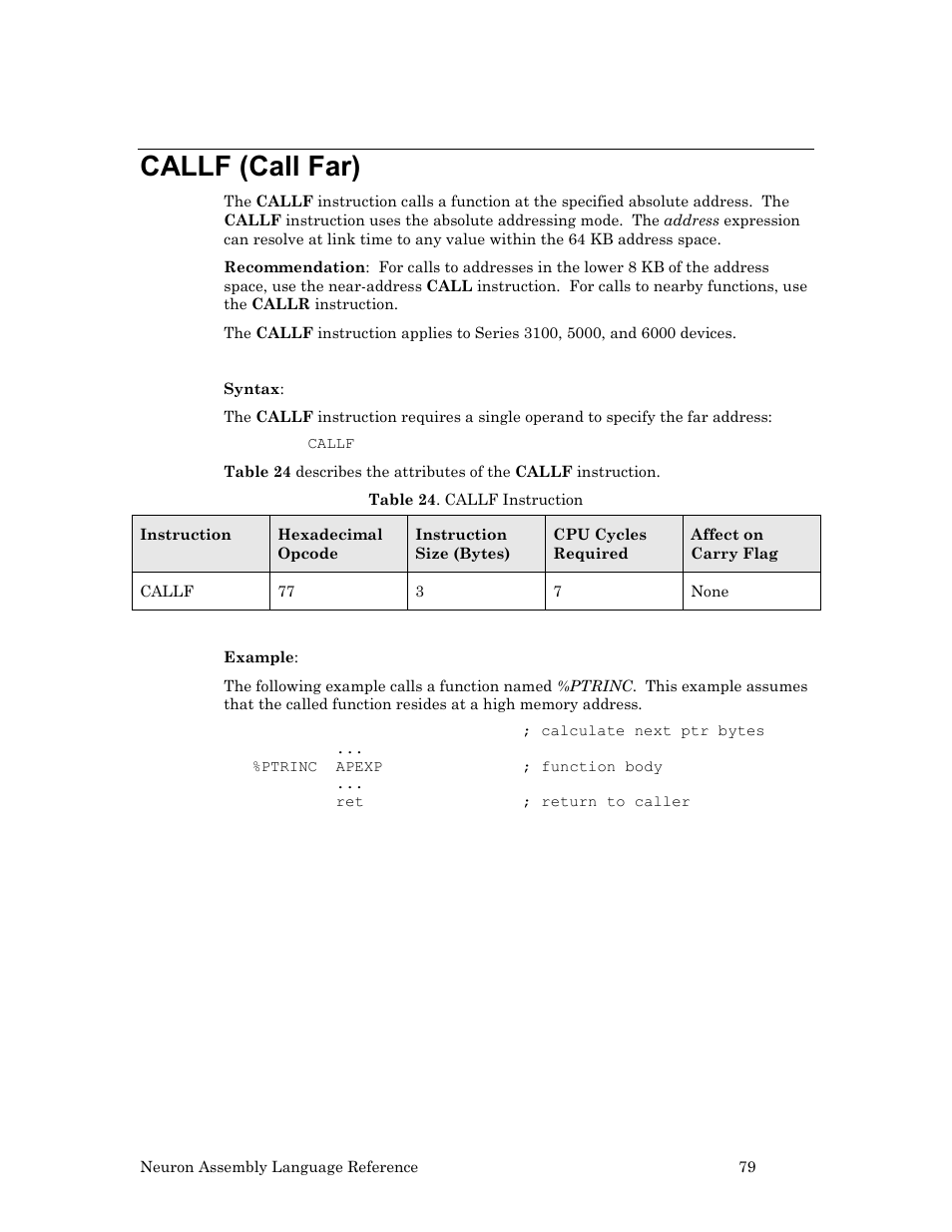 Callf (call far) | Echelon Neuron User Manual | Page 89 / 237